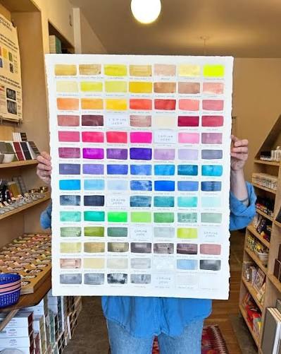 Hand-painted watercolor swatch chart