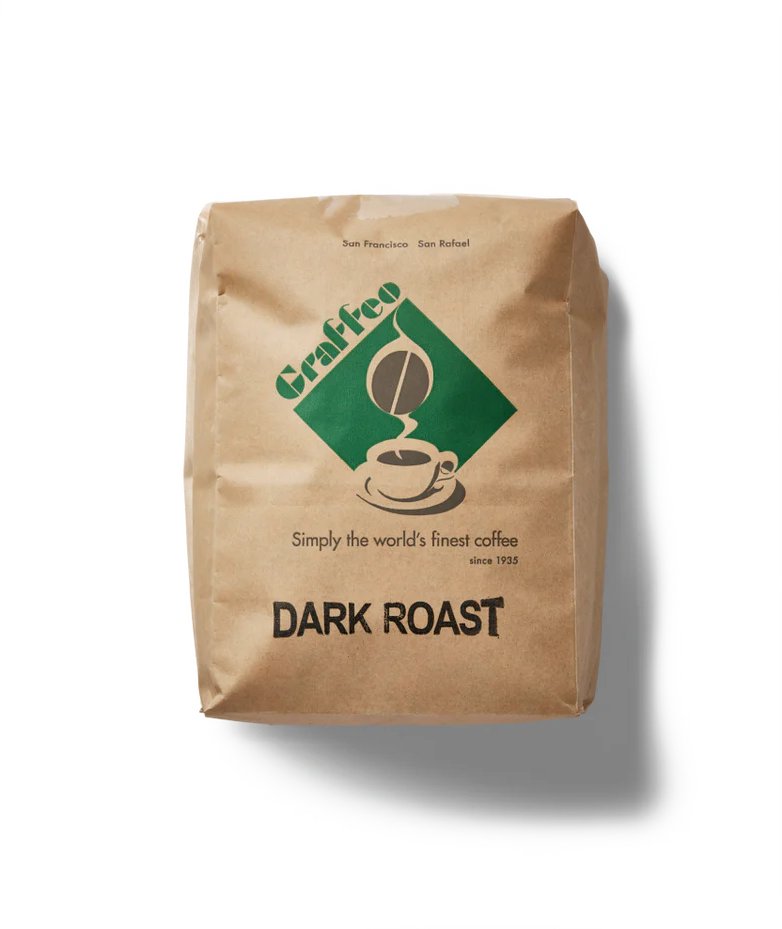 Graffeo dark roast kraft coffee bag