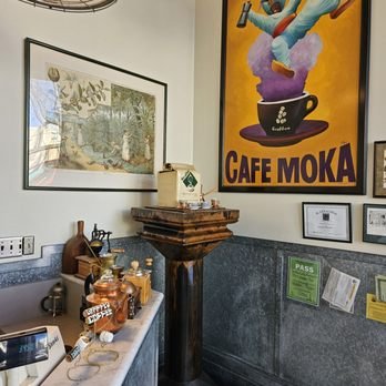 Cafe Moka poster inside the Graffeo shop